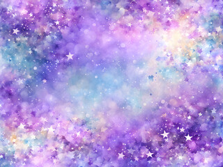 Obraz premium Watercolor background with stars and bokeh lights