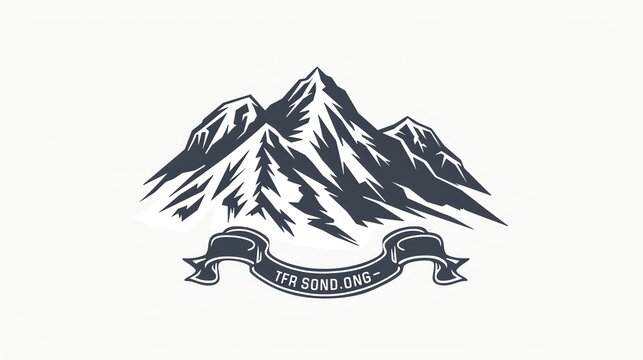 A mountain range with a banner underneath that says, "TFR SOND.ONG".