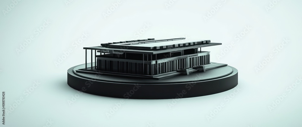 Poster A minimalist architectural model showcasing modern design elements and structure.