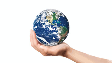 Close-up Female Hand Holding Earth Planet - Environmental Conservation Concept