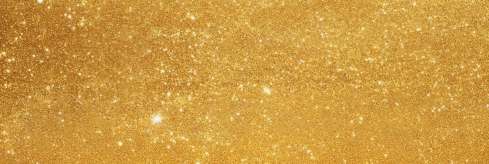 Close-up Top-Down View of Shimmering Gold Glitter Details with Sparkling Particles for Creative Projects and Textures
