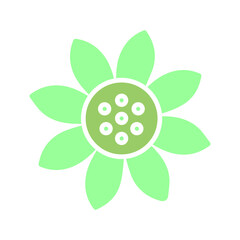 Sunflower Symbol Vector Icon