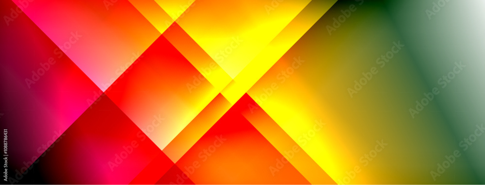 Poster Dynamic shadow lines with gradient colors geometric background
