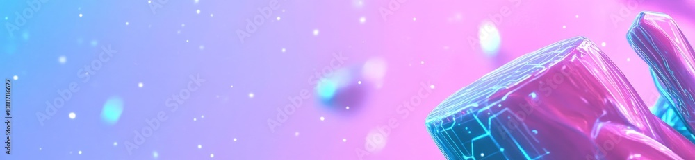 Aufkleber a vibrant, abstract digital design featuring glowing elements and a gradient background.
