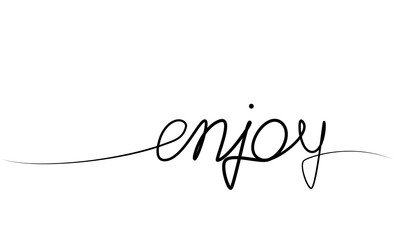 continuous drawing of the phrase enjoy with one line. vector