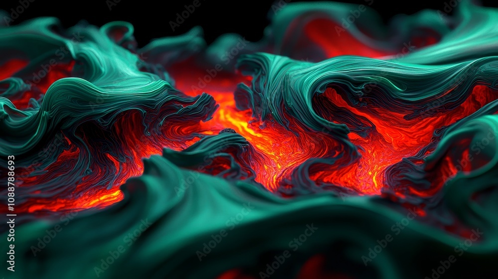 Aufkleber vibrant flow of fluid dynamics a captivating abstract representation of energy and movement in a col