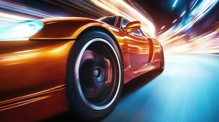 Futuristic cinematic racing on high-speed, adrenaline-pumping circuits background wallpaper AI generated image