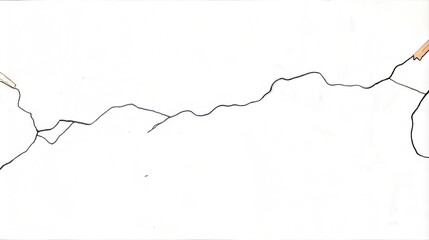 Naklejka premium Minimalist Black Line Art on White Background Illustrating Abstract Mountain Peaks