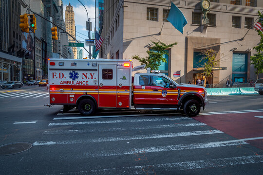 Fire truck on the street of Manhattan