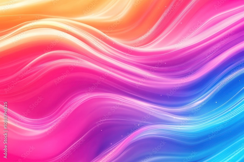 Poster abstract colorful waves in vibrant hues of pink, orange, and blue creating a dynamic background fill
