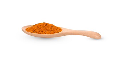 turmeric powder on white background