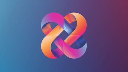 Fototapeta premium A colorful abstract shape with a gradient background.