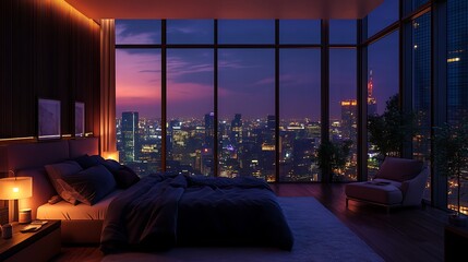 Fototapeta premium Beautiful Colored Mockup Bedroom Interior Blank Poster Decoration Art Background Image, generative AI