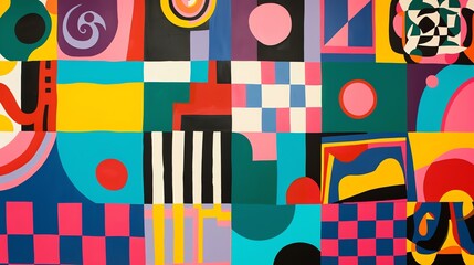 Obraz premium A colorful geometric abstract design.