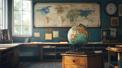 Vintage classroom globe.