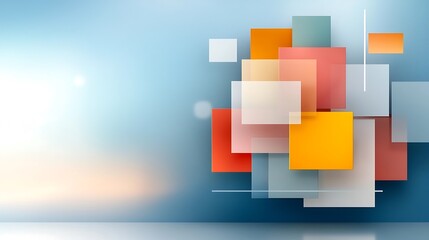 Vibrant Geometric Abstract Shapes Overlapping Composition with Minimal Colorful Design  Modern Dynamic Pattern Backdrop Suitable for Branding Marketing