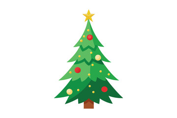 christmas decoration tree vector illustration white background
