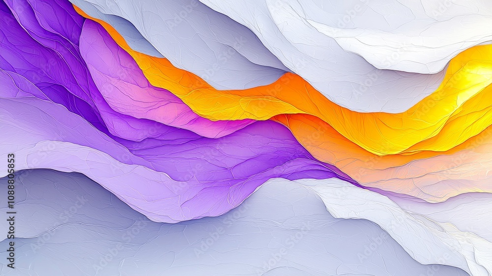Poster vibrant waves of color an abstract exploration of textured layers in modern artistry and design