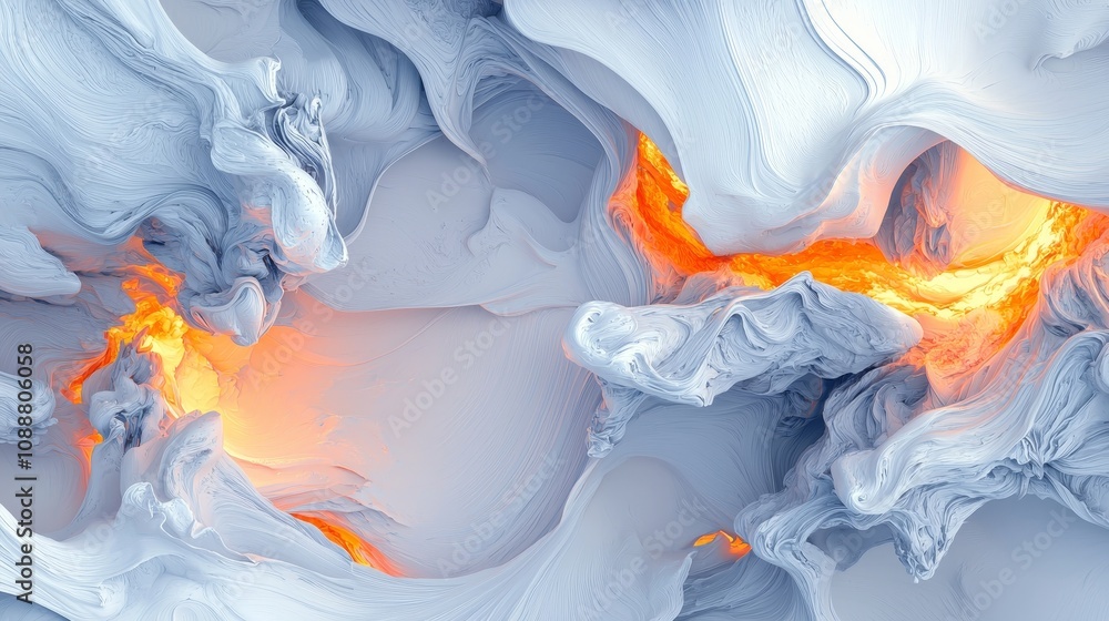 Aufkleber vibrant abstract composition of flowing textures and fiery highlights capturing the essence of fluid