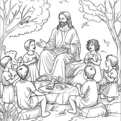Biblical stories coloring book: creative journey through scripture