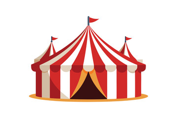 red circus tent vector illustration on a with background © mdbhraju76