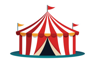 red circus tent vector illustration on a with background © mdbhraju76
