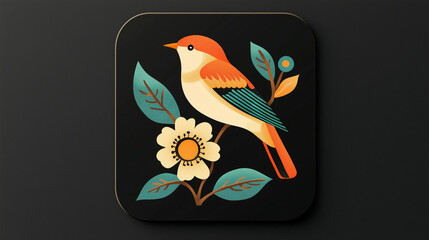 bird, animal, vector, tree, branch, illustration, nature, parrot, cartoon, love, cute, design, birds, spring, flower, art, leaf, beak, card, feather, heart, drawing, decoration, fly, wing