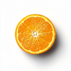 Fototapeta premium Closeup of Ripe and Juicy Orange Sliced on White Background
