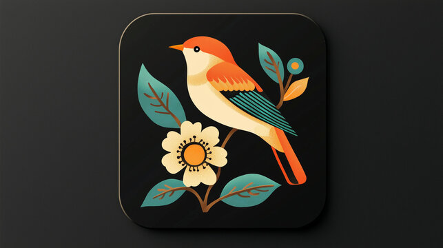 bird, animal, vector, tree, branch, illustration, nature, parrot, cartoon, love, cute, design, birds, spring, flower, art, leaf, beak, card, feather, heart, drawing, decoration, fly, wing
