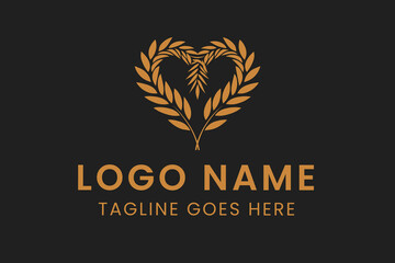 golden wheat heart logo