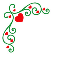 Logo adorno de San Valentín. Línea de decoración de caligrafía con corazones como esquina para felicitaciones y tarjetas  © teracreonte