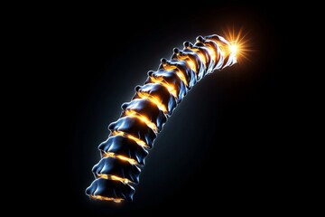 Detailed X-ray of a healthy spine, with clear visibility of the vertebrae alignment