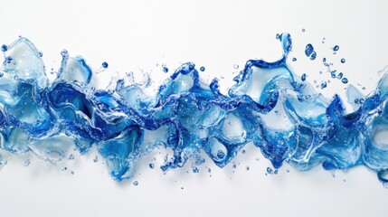 Blue water splash, bubbles. Generative AI