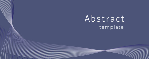 Abstract background with wavy lines. Trendy color of the year 2025 Future Dusk. Social media banner template and wavy lines ui design, cover.