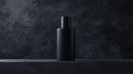 Minimalistic Black Perfume Bottle Mockup for Men's Fragrance.Concept of Luxury, sophistication, masculinity, and modern fragrance,Perfumery, fragrance marketing, packaging design, 3D rendering.