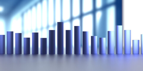 Blue growth graph business chart data diagram