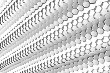Fototapeta premium White geometric hexagon honeycomb texture background
