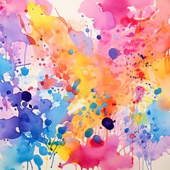 Vibrant Watercolor Splash with Textured Abstract Shapes and Fluid Movements