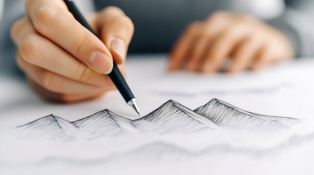 Captivating Digital Artwork Depicting a Fantastical Mountain Landscape with Ethereal Ambiance