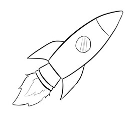 rocket digital drawing illustration isolated