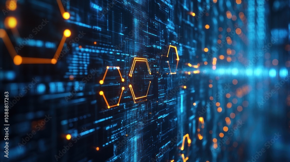 Aufkleber digital data flow abstract background