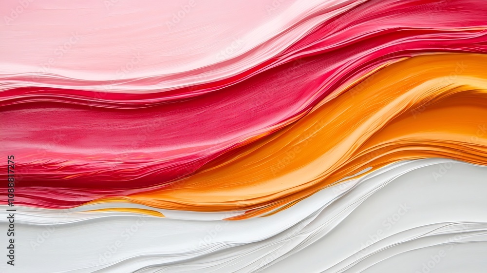 Poster captivating abstract digital painting with dynamic flowing color movement