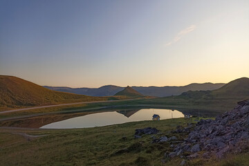 The scenery of nature in Sarnes on Mageroya Island, Norway