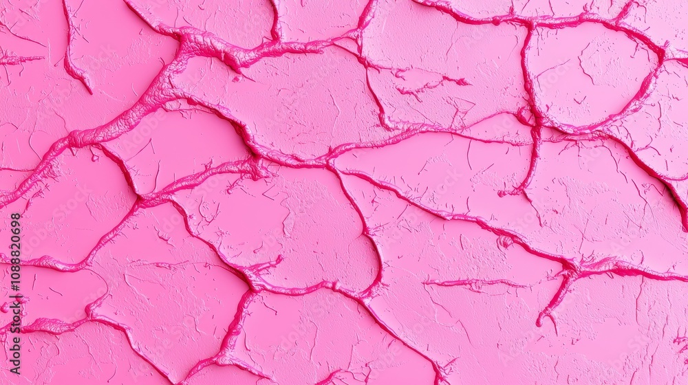 Poster vibrant pink texture with cracked surface patterns ideal for backgrounds and design elements in mode
