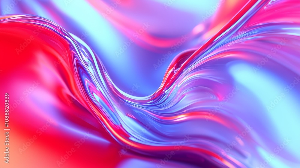Aufkleber stunning abstract fluid design with vibrant swirls of pink and blue creating a dynamic visual experi