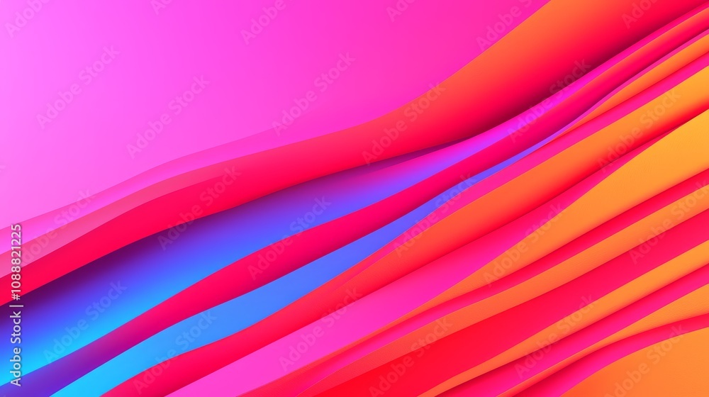 Poster vibrant waves of color a dynamic abstract background featuring flowing lines in shades of pink orang