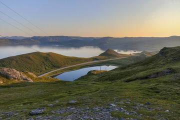 The scenery of nature in Sarnes on Mageroya Island, Norway