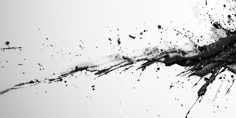 Obraz premium Abstract Black Ink Splatter on White Background