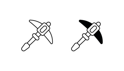 Pickaxe icon design with white background stock illustration