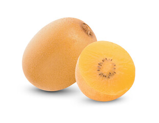 Fresh golden kiwi on white background